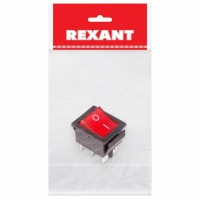 REXANT Выключатель клавишный 250V 15А (6с) ON-ON красный  с подсветкой (RWB-506, SC-767)  REXANT Индивидуальная упаковка 1 шт 36-2350-1 фото