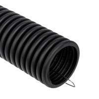 Труба гофрированная из ПНД, с зондом, черная, Ø40 мм (бухта 15 м/уп.) Rexant 28-0040-3 фото