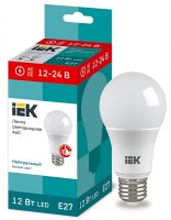 IEK Лампа светодиодная A60 шар 12Вт 12-24В 4000К E27 LLE-A60-12-12-24-40-E27 фото