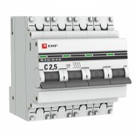 EKF Автоматический выключатель 4P  2,5А (C) 4,5kA ВА 47-63 PROxima mcb4763-4-2.5C-pro фото