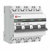 EKF Автоматический выключатель 4P 50А (C) 4,5kA ВА 47-63 PROxima mcb4763-4-50C-pro фото