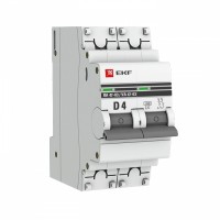 EKF Автоматический выключатель 2P  4А (D) 4,5kA ВА 47-63 PROxima mcb4763-2-04D-pro фото
