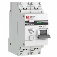 EKF Дифференциальный автомат АД-32 1P+N 50А/300мА (хар. C, AC, электронный, защита 270В) 4,5кА PROxima DA32-50-300-pro фото