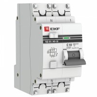 EKF Дифференциальный автомат АД-32 1P+N 10А/30мА (хар. C, AC, электронный, защита 270В) 4,5кА PROxima DA32-10-30-pro фото