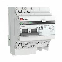 EKF Дифференциальный автомат АД-2 50А/ 30мА (хар. C, AC, электронный, защита 270В) 4,5кА PROxima DA2-50-30-pro фото