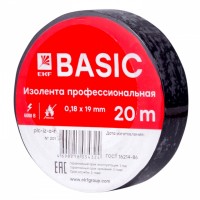 EKF Изолента класс А (0,18х19мм) (20м.) черная Basic plc-iz-a-b фото