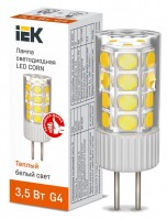 IEK Лампа LED CORN капсула 3,5Вт 230В 3000К керамика G4 LLE-CORN-4-230-30-G4 фото