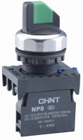 CHINT Переключатель с подсветкой NP8-20XD/314, 3 положения с фиксацией, 2НО, красная AC/DC 24В(LED) IP65 (R) 667197 фото