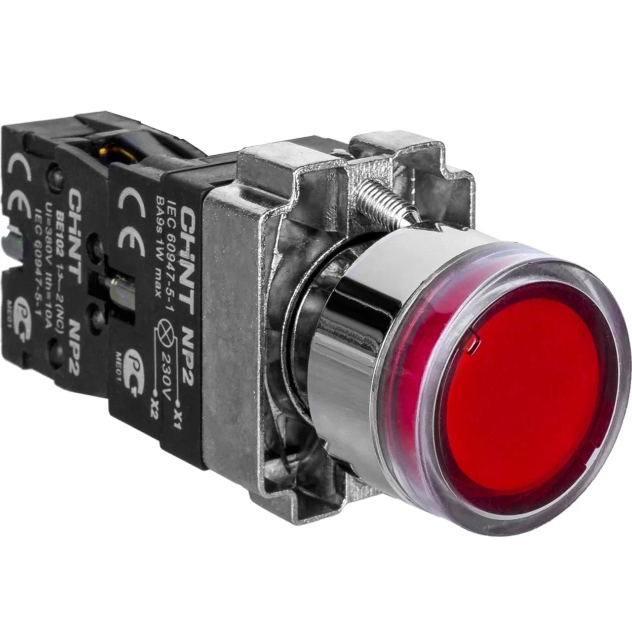 CHINT Кнопка управления NP2-BW3461 1НО красная AC/DC230В(LED) IP40 (R) 574080 фото