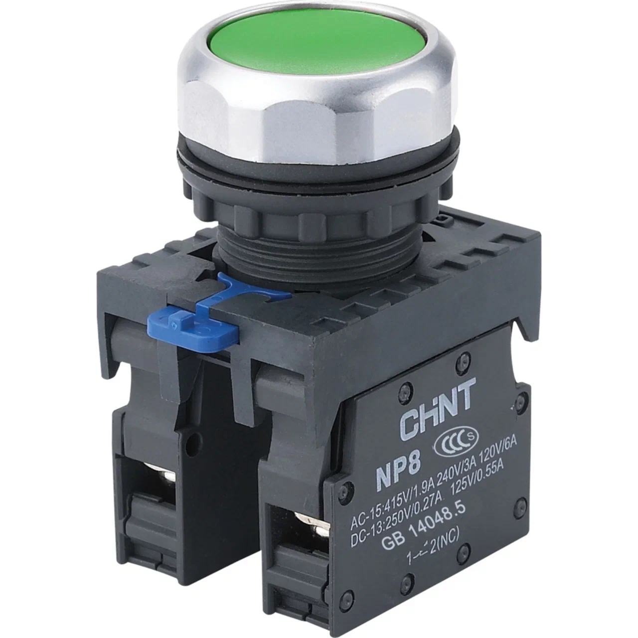 CHINT Кнопка управления NP8-11BN/3 без подсветки, зелёная 1НО+1НЗ IP65 (R) 667113 фото