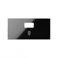 Simon 100 Черный глянец Накладка зарядного устройства USB SmartCharge 10001097-138 фото