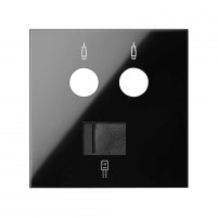 Simon 100 Черный глянец Накладка розетки комбинированной R-TV+SAT + RJ45 10000072-138 фото
