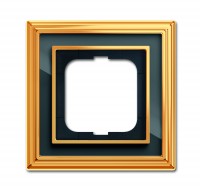 ABB BJE Династия Полированная латунь/Черное стекло Рамка 1-ая 2CKA001754A4565 фото