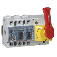 Legrand Выключатель-разъединитель Vistop 100 A 3П рукоятка спереди красная рукоятка / желтая панель 022320 фото