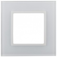 ЭРА Рамка на 1 пост, стекло, Elegance, белый+белый Б0034470 фото