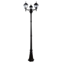 Arte Lamp Bremen Черный/Белый Светильник уличный наземный 3x60W E27 A1017PA-3BK фото