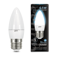 Gauss Лампа LED свеча 6,5W E27 4100K FR 103102207 фото