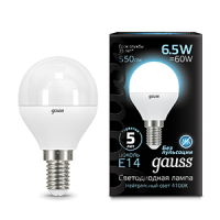 Gauss Лампа LED Globe E14 6.5W 4100K 105101207 фото