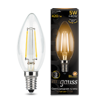 Gauss Лампа LED Filament Candle E14 5W 2700К 1/10/50 103801105 фото