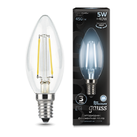 Gauss Лампа LED Filament Candle E14 5W 4100К 1/10/50 103801205 фото