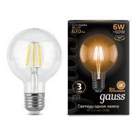 Gauss Лампа LED Filament G95 E27 6W 2700K 1/20 105802106 фото