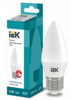 IEK  Лампа светодиодная ECO C35 свеча 5Вт 230В 4000К E27 LLE-C35-5-230-40-E27 фото