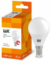 IEK  Лампа светодиодная ECO G45 шар 3Вт 230В 3000К E14 LLE-G45-3-230-30-E14 фото