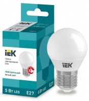 IEK  Лампа светодиодная ECO G45 шар 5Вт 230В 4000К E27 LLE-G45-5-230-40-E27 фото