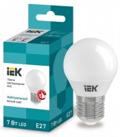 IEK  Лампа светодиодная ECO G45 шар 7Вт 230В 4000К E27 LLE-G45-7-230-40-E27 фото