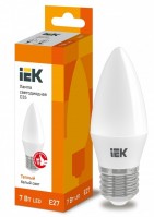 IEK Лампа светодиодная ECO C35 свеча 7Вт 230В 3000К E27 LLE-C35-7-230-30-E27 фото