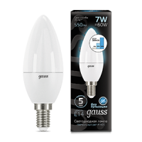Gauss Лампа LED Candle E14 7W 4100К step dimmable 1/10/100 103101207-S фото