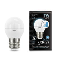 Gauss Лампа LED Globe E27 7W 4100K step dimmable 1/10/100 105102207-S фото