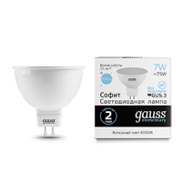 Gauss Лампа LED Elementary MR16 GU5.3 7W 6500K 1/10/100 13537 фото