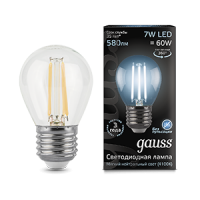Gauss Лампа LED Filament Globe E27 7W 4100K 1/10/50 105802207 фото