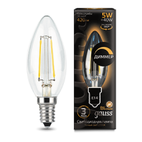 Gauss Лампа LED Filament Candle dimmable E14 5W 2700К 1/10/50 103801105-D фото