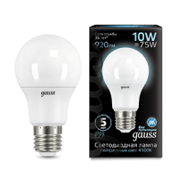 Gauss Лампа LED A60 10W E27 4100K 1/10/50 102502210 фото