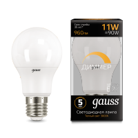 Gauss Лампа LED A60-dim E27 11W 3000К диммируемая 1/10/50 102502111-D фото