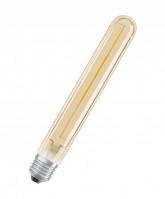 Osram Светодиодная лампа Vintage 1906 LED CL Tubular,филаментная, GOLD 5W(замена 35Вт),теплый белый свет (824), золотистая,цоколь E27 4058075808188 фото