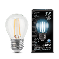 Gauss Лампа LED Filament Globe E27 9W 4100K 1/10/50 105802209 фото
