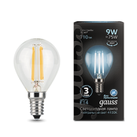 Gauss Лампа LED Filament Globe E27 9W 4100K 1/10/50 105801209 фото