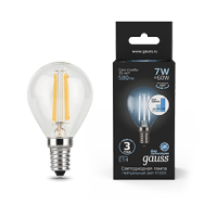Gauss Лампа LED Filament Globe E14 7W 4100K step dimmable 1/10/50 105801207-S фото