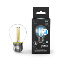 Gauss Лампа LED Filament Globe E27 7W 4100K step dimmable 1/10/50 105802207-S фото