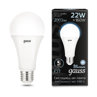 Gauss Лампа LED A70 22W E27 4100K 1/10/50 102502222 фото
