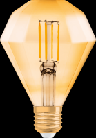 Osram Светодиодная лампа Vintage 1906 LED CL DIAMOND,филаментная,GOLD 4,5W(замена 40Вт),золотистая,теплый белый свет (825), цоколь Е27 4058075091955 фото