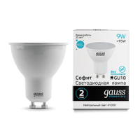 Gauss Лампа LED Elementary MR16 GU10 9W 660lm 4100К 1/10/100 13629 фото