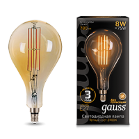 Gauss Лампа LED Vintage Filament A160 8W E27 160*300mm Amber 780lm 2400K 1/6 149802008 фото