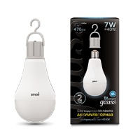 Gauss Лампа LED A60 7W E27 470lm 4100K с Li-Ion аккумулятором 1/10/60 102402207 фото