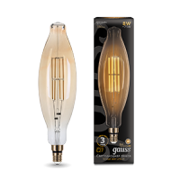 Gauss Лампа LED Vintage Filament BT120 8W E27 120*420mm Amber 780lm 2400K 1/10 155802008 фото