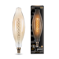 Gauss Лампа LED Vintage Filament Flexible BT120 8W E27 120*420mm Amber 620lm 2400K 1/10 156802008 фото