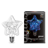 Gauss Лампа LED Vintage Star, мощность 2W, цоколь E27, размер 115*155мм RGB 160802008 фото